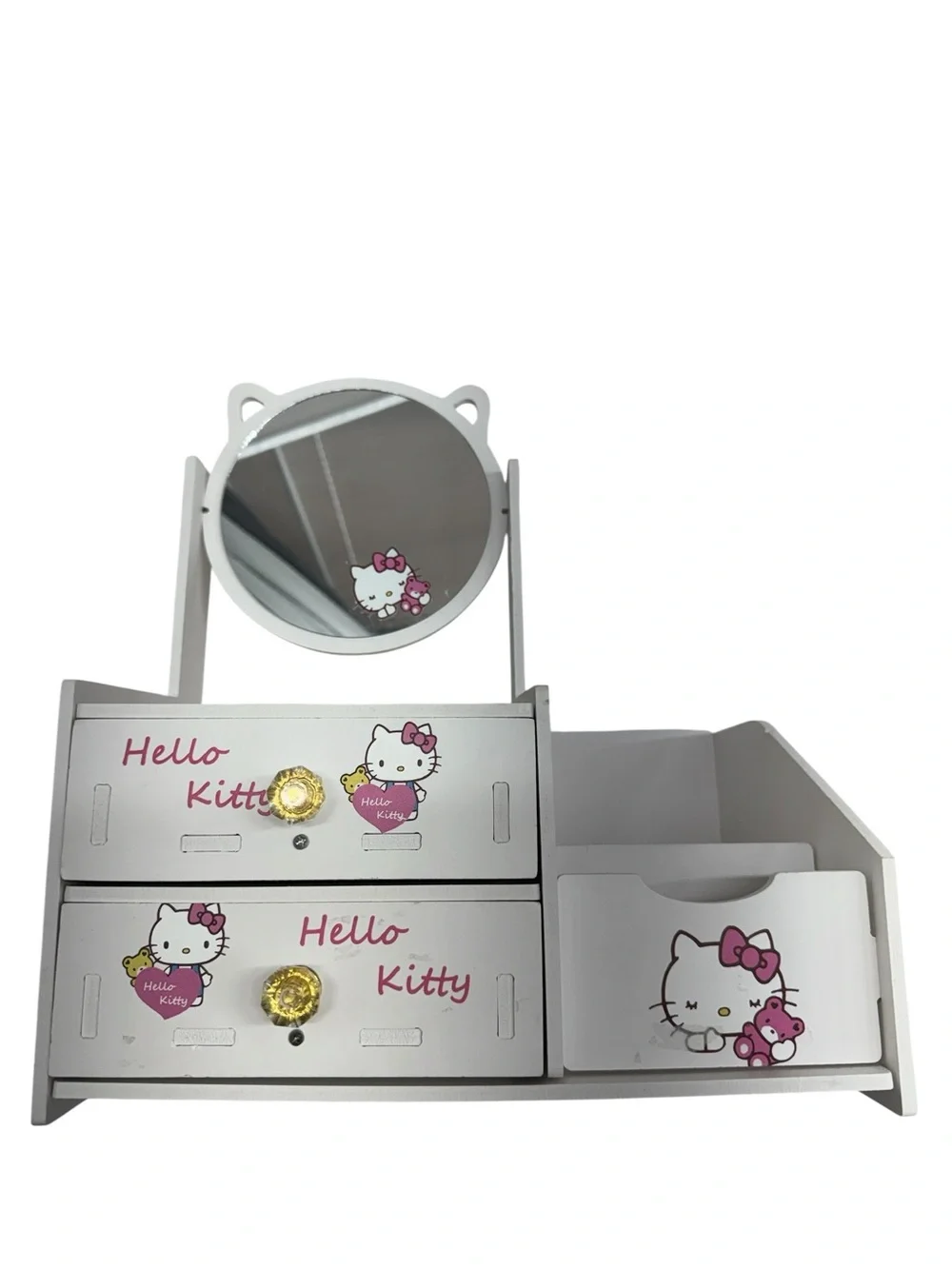 Hello Kitty White and Pink Jewelry Chest with Cat-Ear Mirror